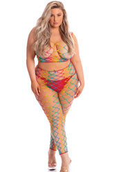 Roy G. Biv 2Pc Bodystocking - PL23078X by Pink Lipstick
